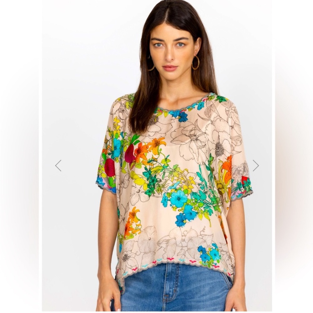 Johnny Was Sequence Halsey Silk Top